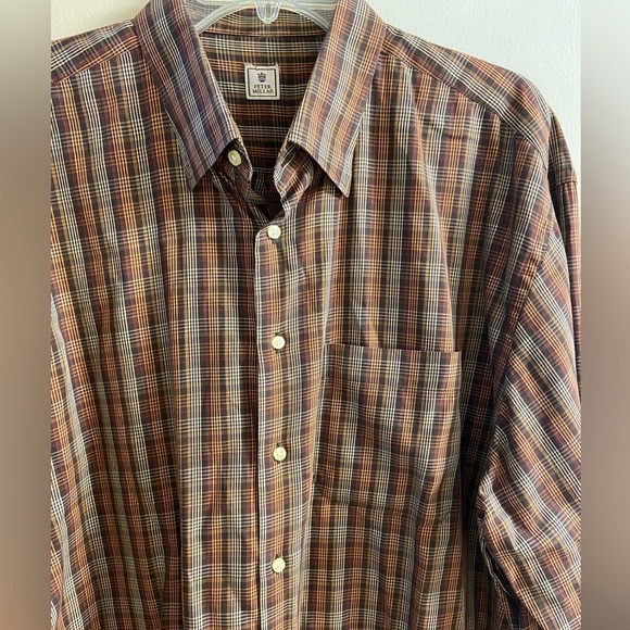 Peter Millar button front shirt casual plaid long sleeve multicolor men XL - Picture 2 of 8